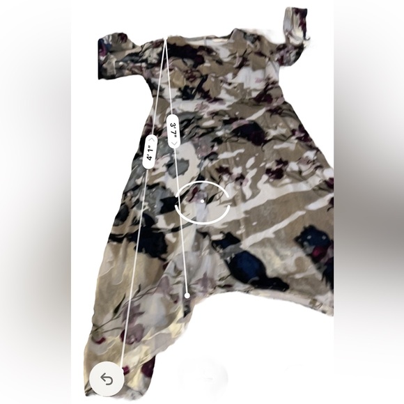 Soft Surroundings Annika Velvet Aster Grey Floral Midi Dress, Small - Picture 12 of 12